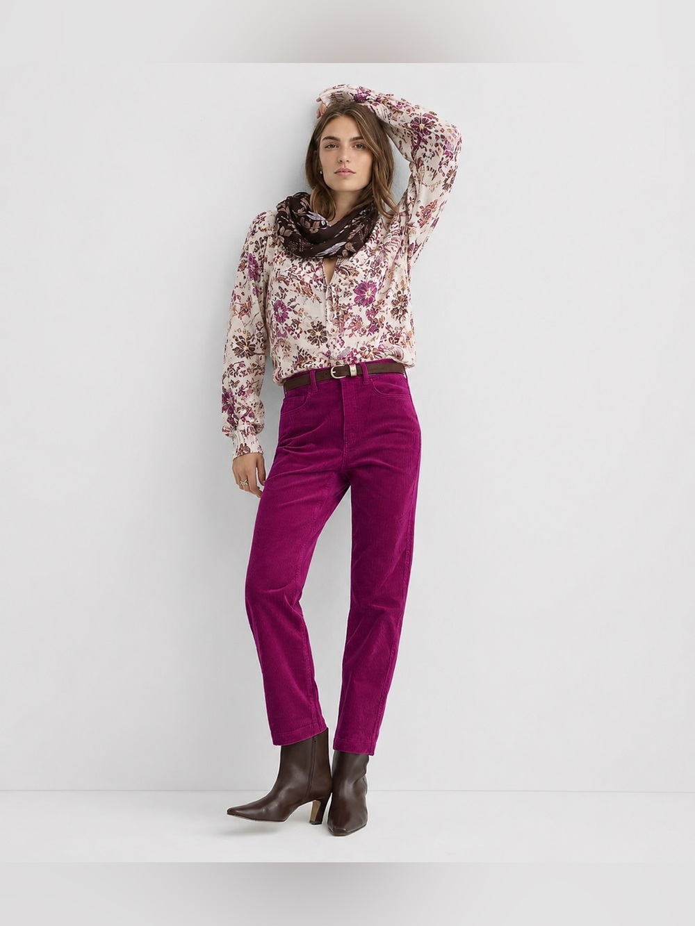 Loft Pants Womens 29 8 High Rise Straight Leg Purple Corduroy
